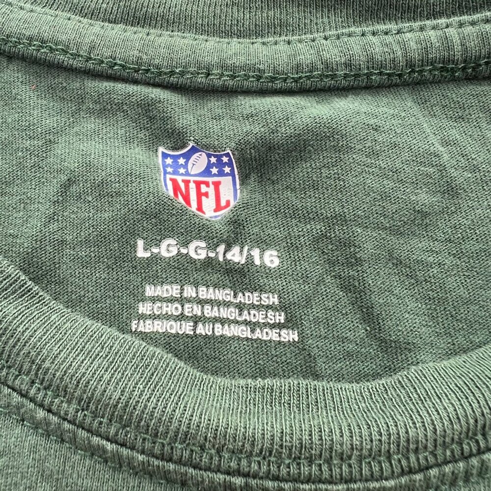 Green Bay Packers Youth Large T-Shirt Green Gold NFL Logo Cotton Short Sleeve - Picture 5 of 11
